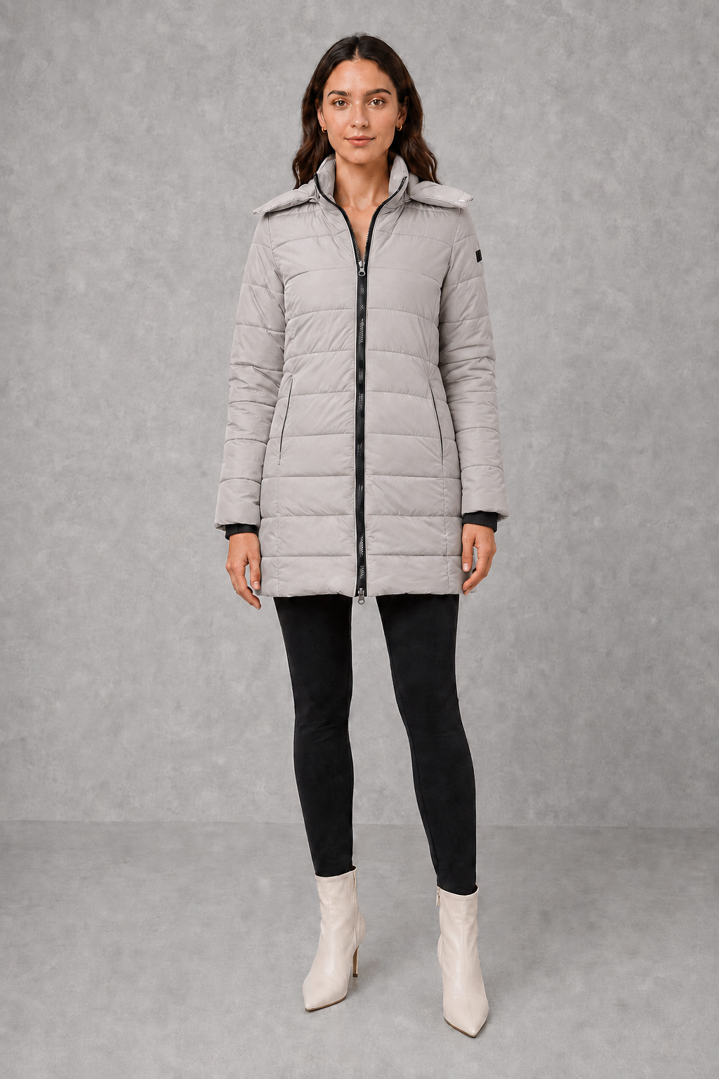 Women’s Insulated Hooded Coat – Lightweight Padded Zip-Up Winter Jacket