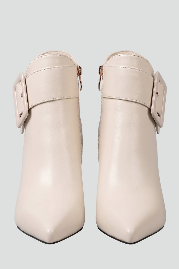 Women's Leather High Heel Pointed Toe Ankle Boots