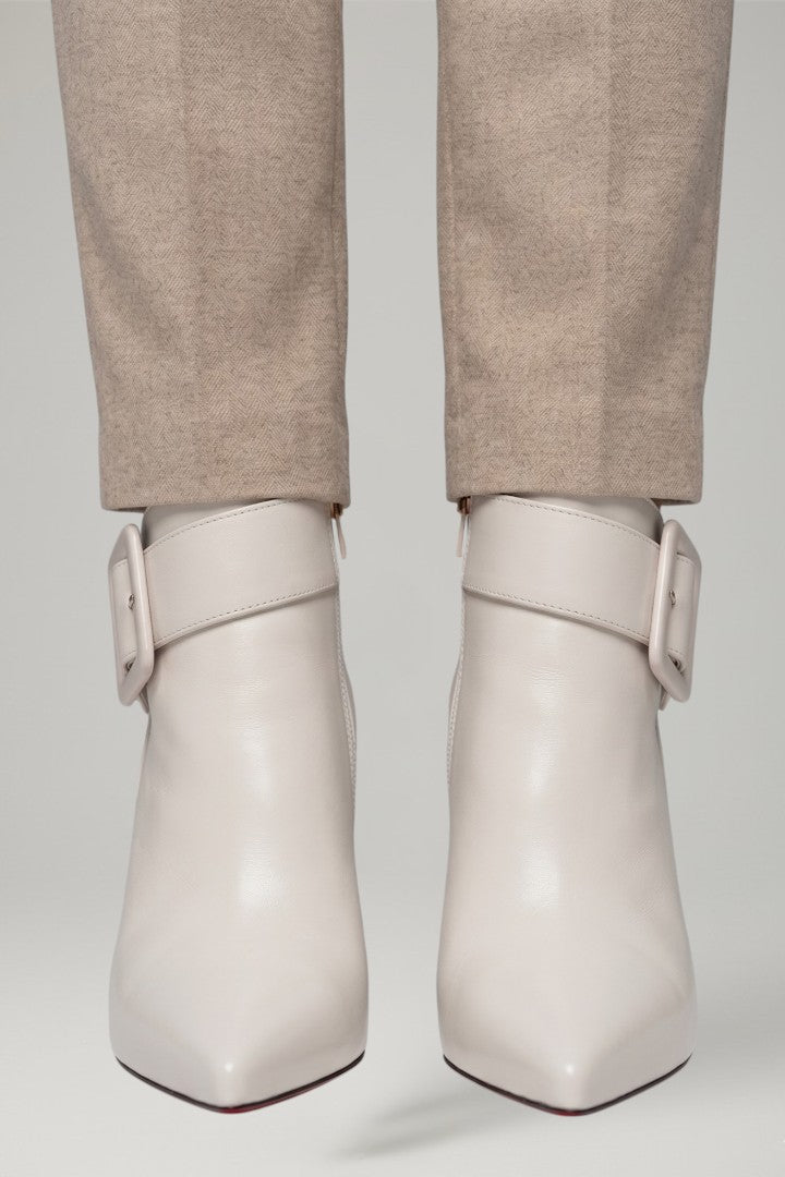Women's Leather High Heel Pointed Toe Ankle Boots