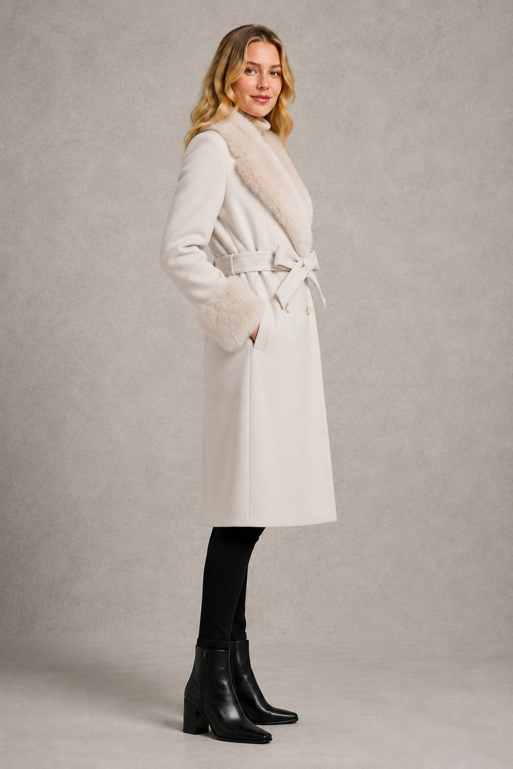 Women’s Belted Coat  – Longline Winter Jacket