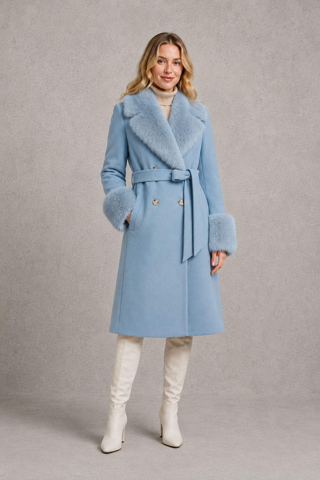 Women’s Belted Coat  – Longline Winter Jacket
