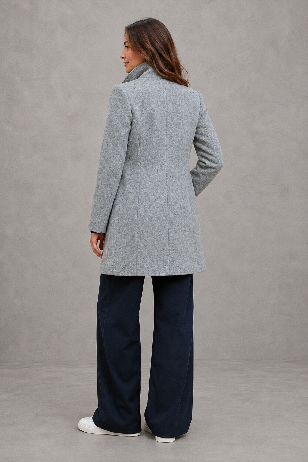 Women's Classic Longline Coat – Elegant Button Front Winter Jacket
