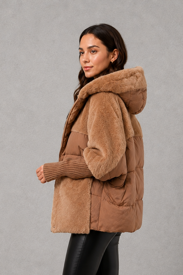 Women’s Cosy Hooded Coat – Warm Longline Winter Jacket