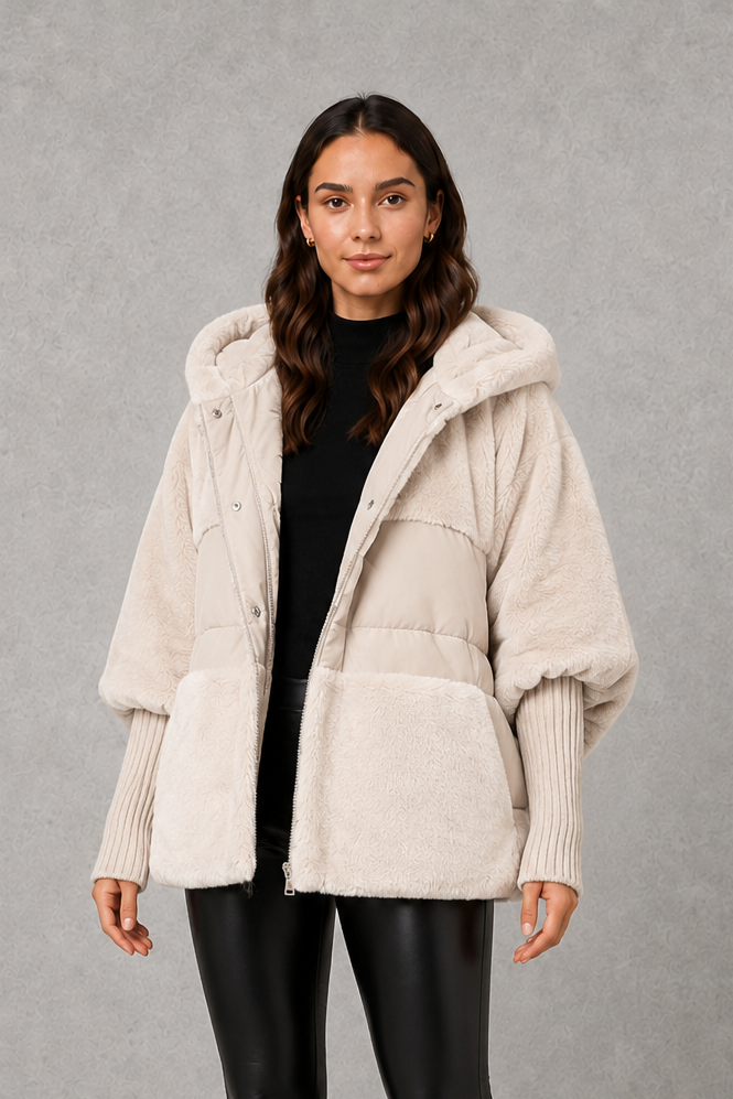 Women’s Cosy Hooded Coat – Warm Longline Winter Jacket