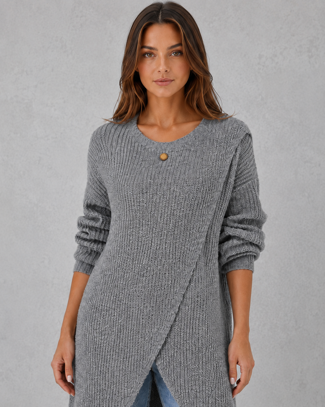 Women’s Draped Neck Knit Jumper for Casual & Everyday Wear