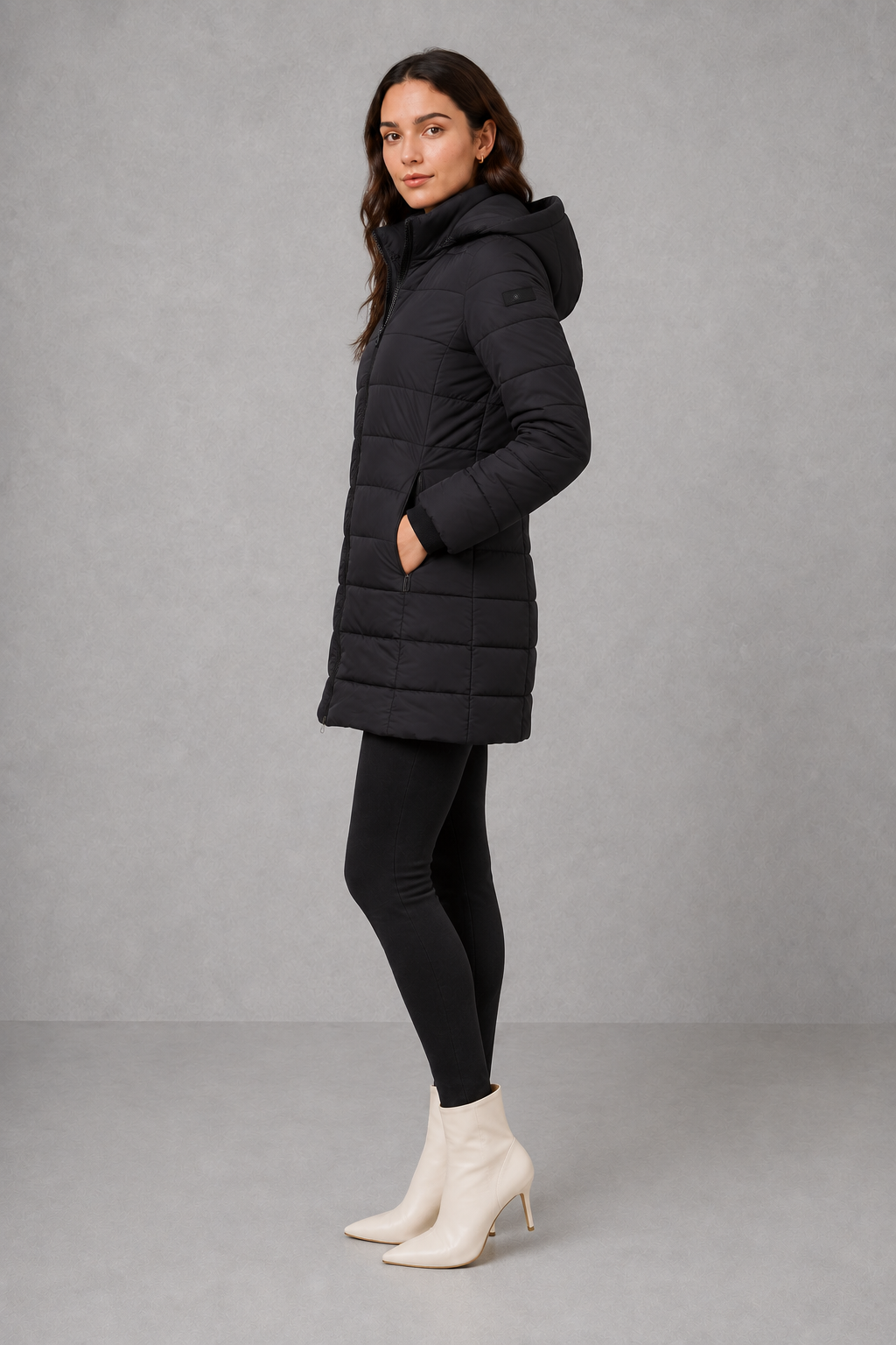 Women’s Insulated Hooded Coat – Lightweight Padded Zip-Up Winter Jacket