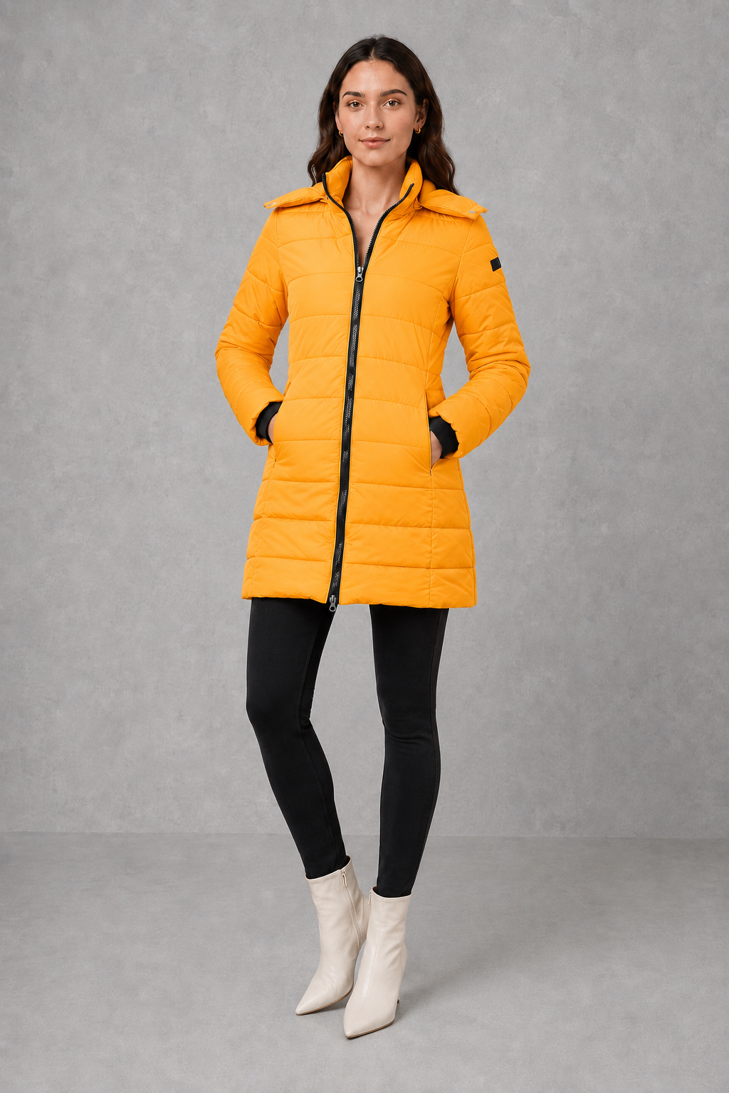Women’s Insulated Hooded Coat – Lightweight Padded Zip-Up Winter Jacket