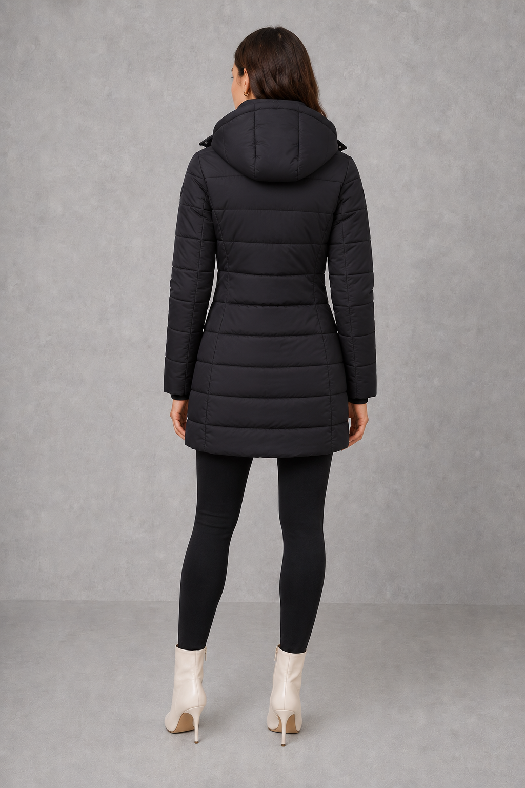 Women’s Insulated Hooded Coat – Lightweight Padded Zip-Up Winter Jacket