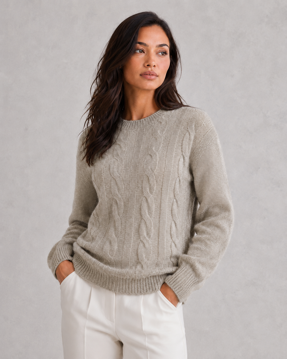 Women’s Relaxed Fit Knitted Jumper - Soft Crew Neck Casual Knitwear