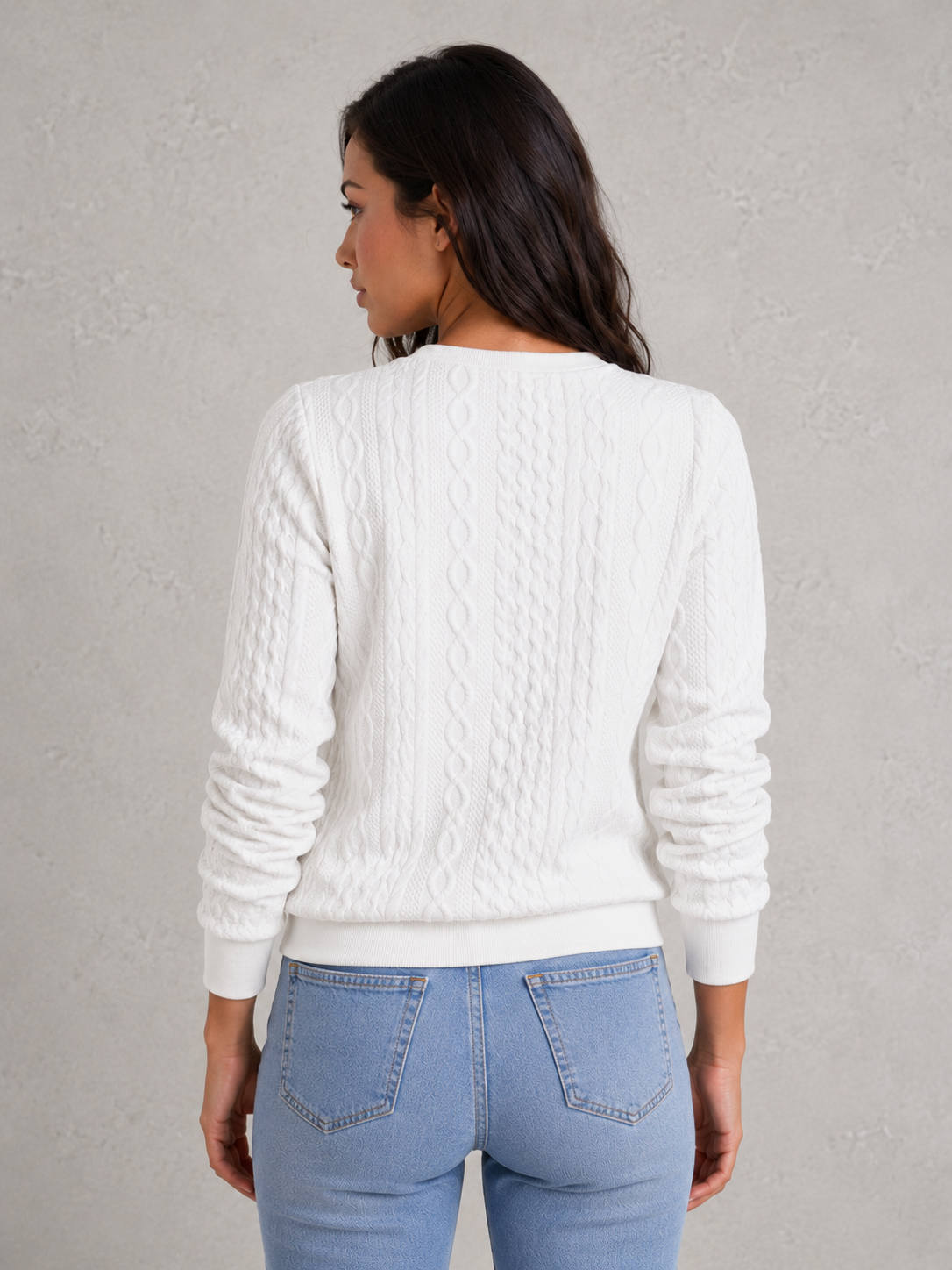 Women’s Zip-Front Cable Knit Jumper for Casual & Everyday Wear