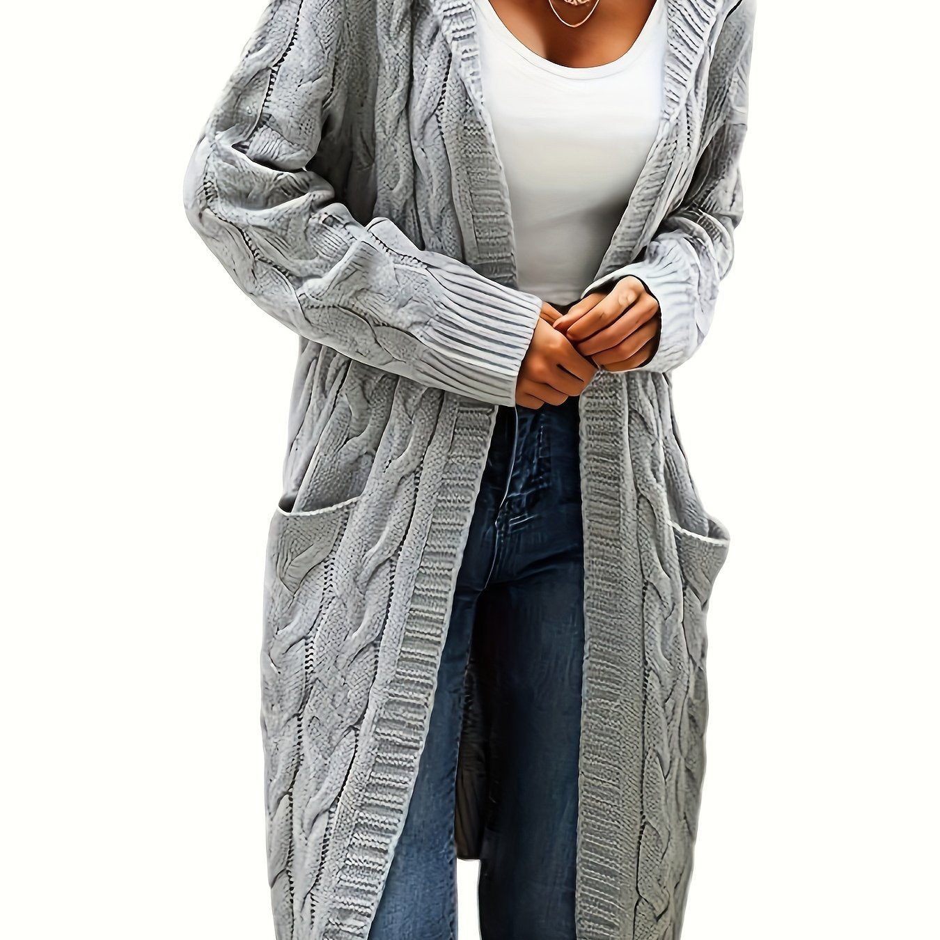 Women's Knit Oversized Open-Front Cardigan