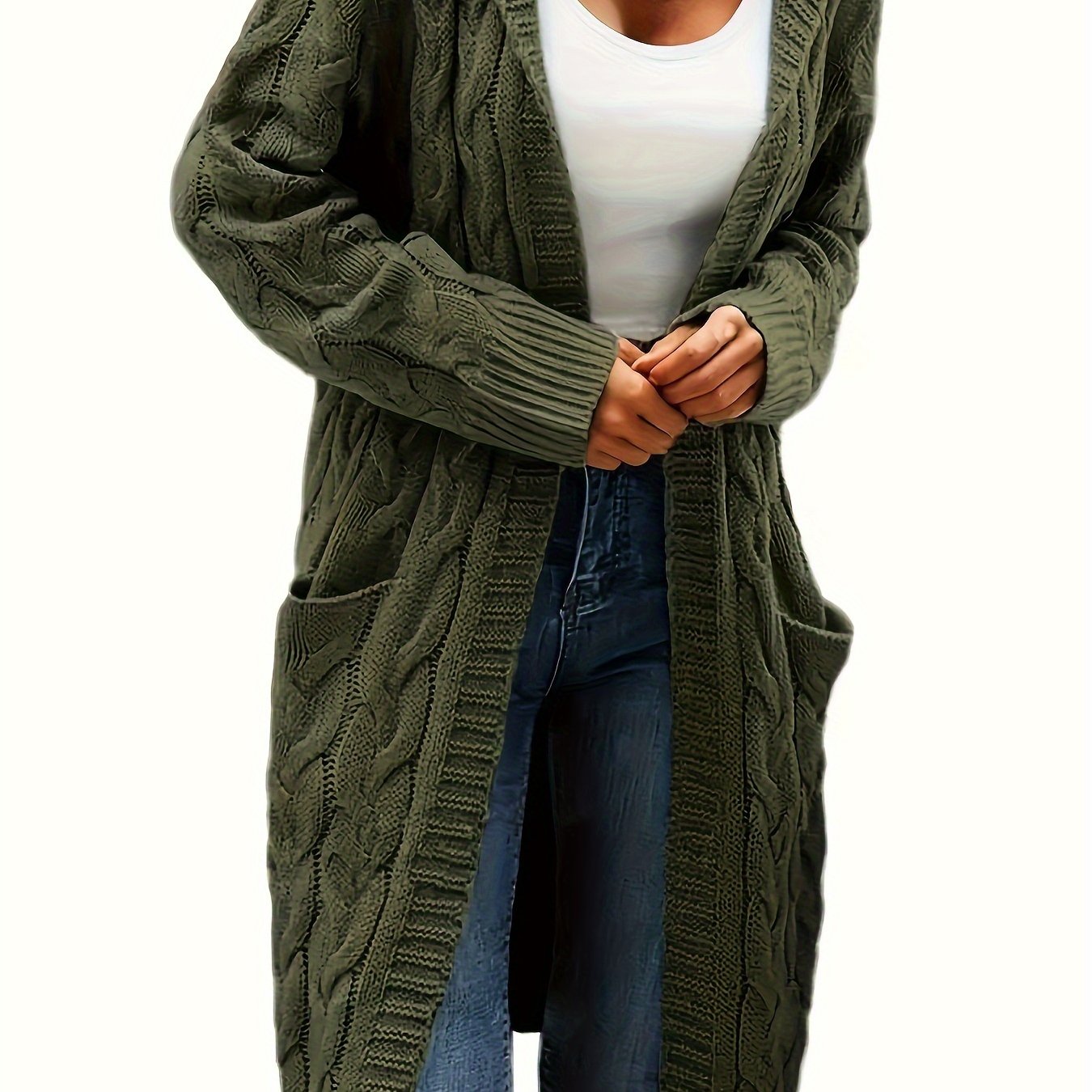 Women's Knit Oversized Open-Front Cardigan