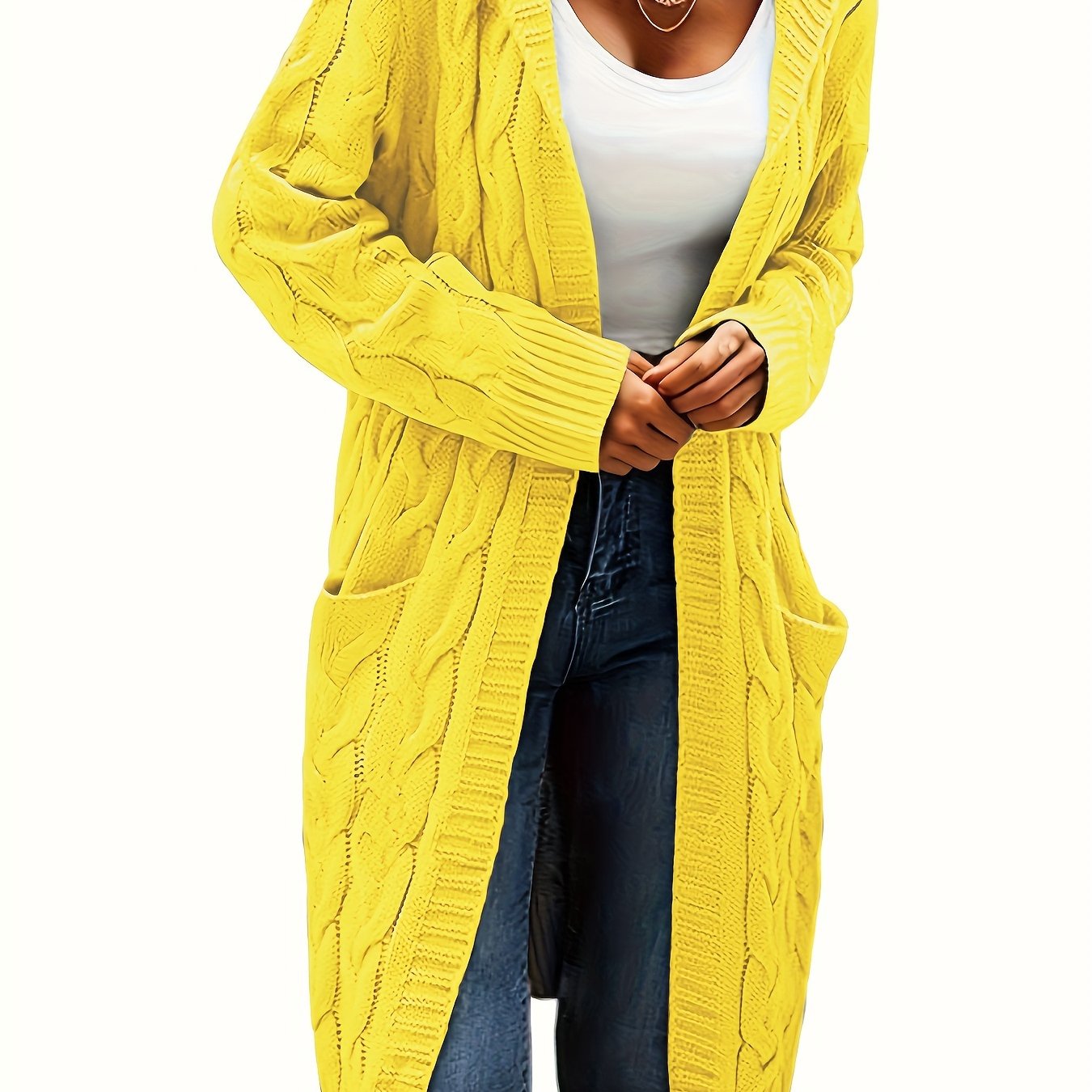 Women's Knit Oversized Open-Front Cardigan