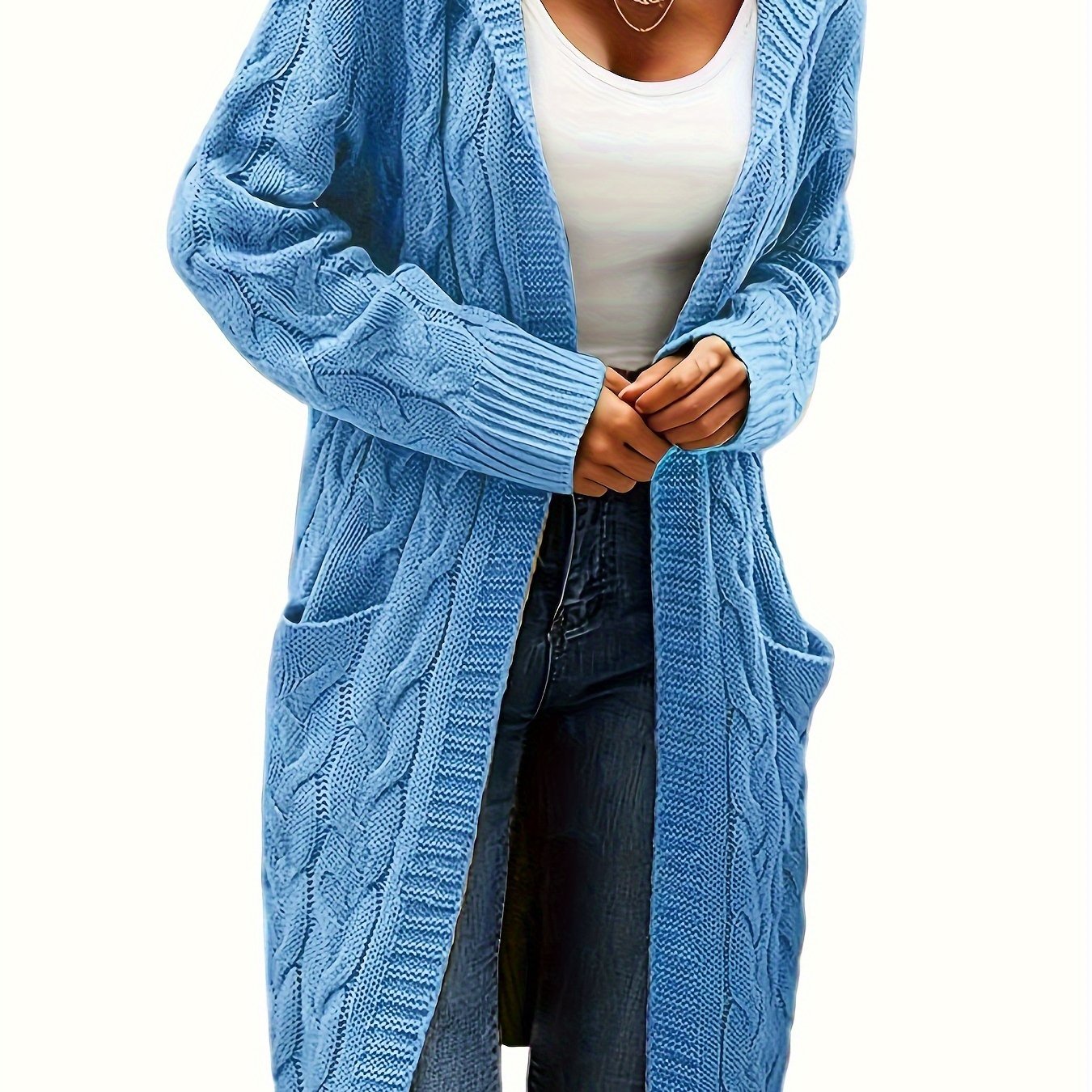 Women's Knit Oversized Open-Front Cardigan
