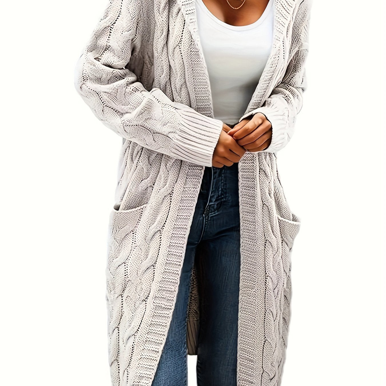 Women's Knit Oversized Open-Front Cardigan