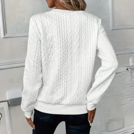 Women's Knit Zip Pullover Long Sleeve Sweater
