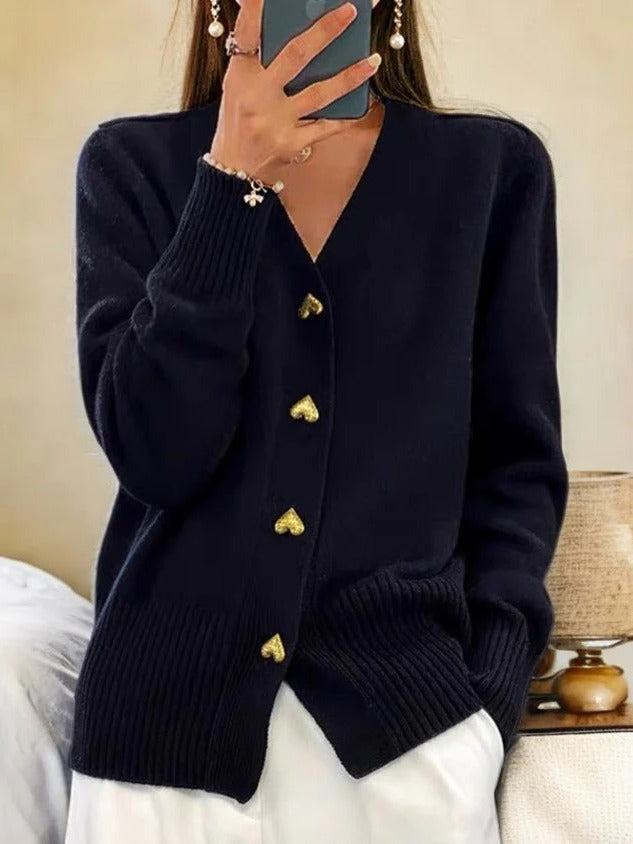 Women's Cardigan Sweater Knit V Neck Long Sleeve Jumper