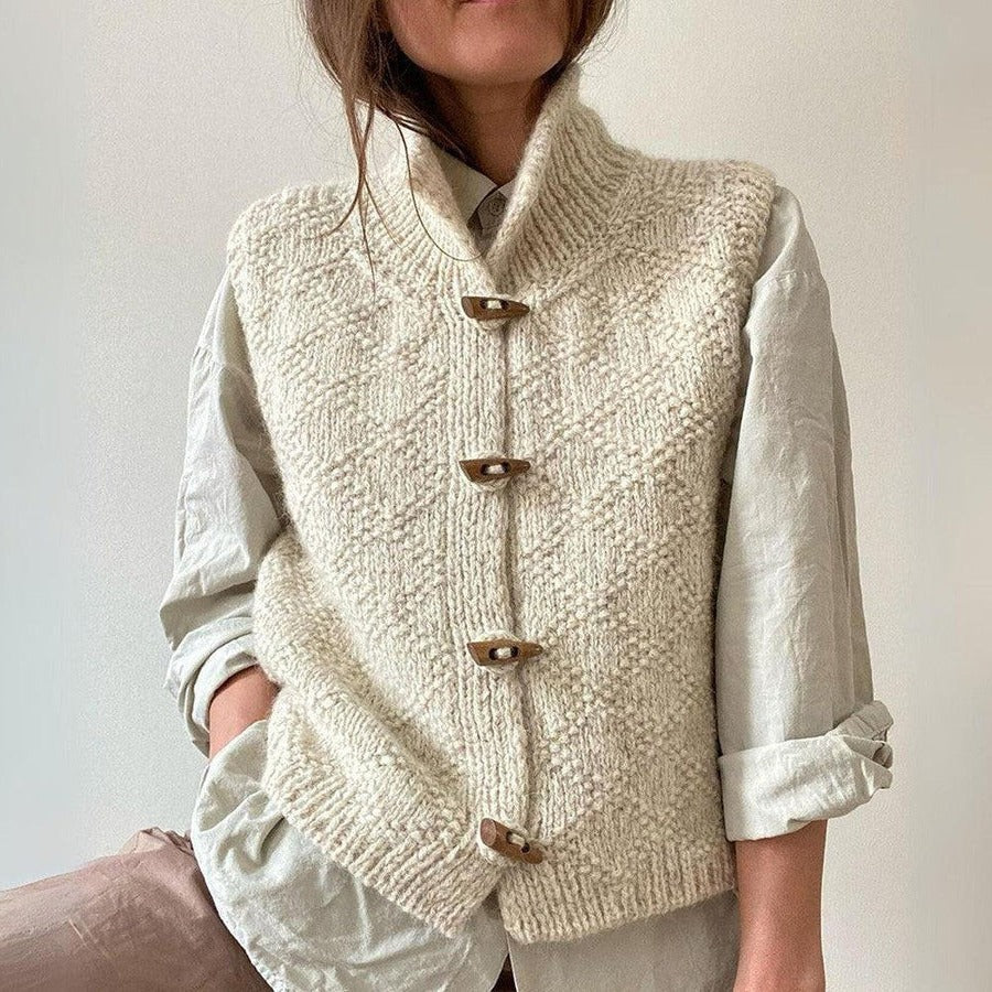 Women's Wool Mix Knit Vest Gilet Cardigan