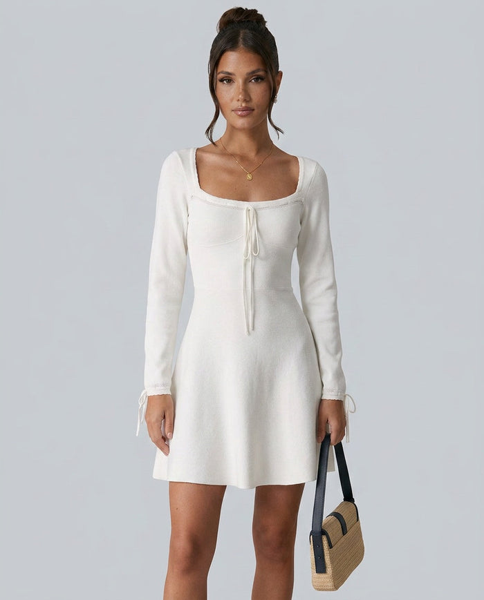Fleur | Square Neck Knit Mini Dress