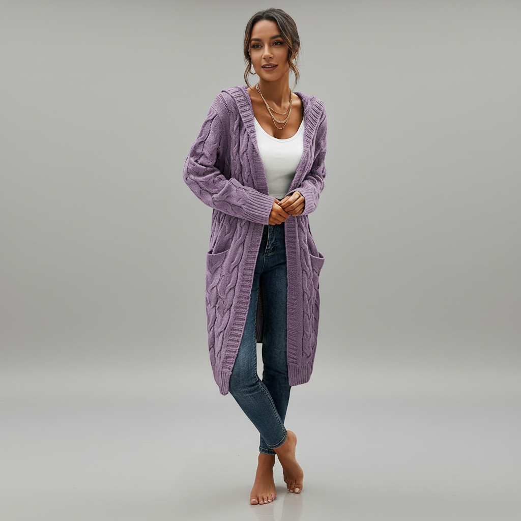 Soraya | Long Sleeve Knitted Long Cardigan