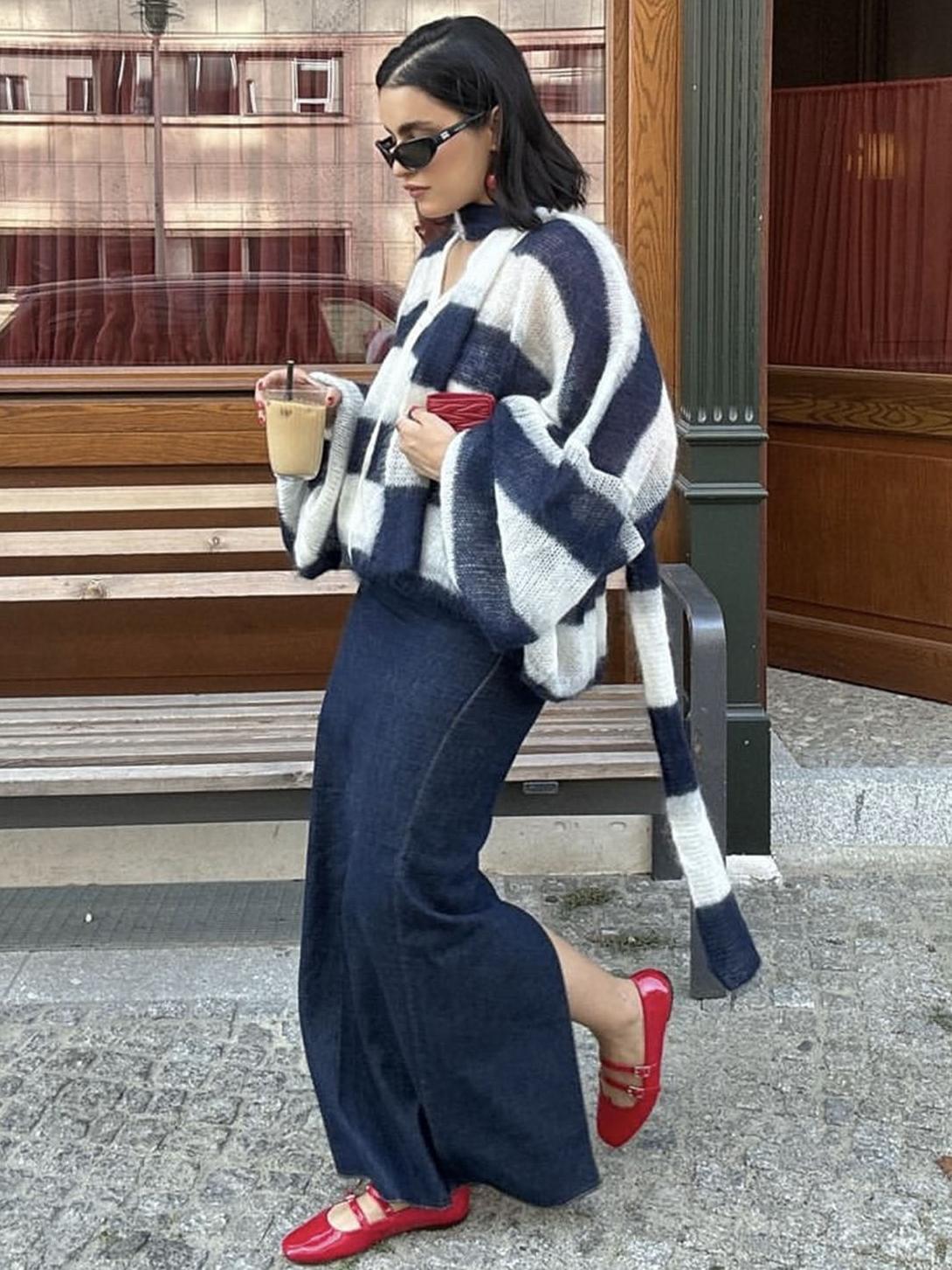 Christel Loose Striped Cardigan