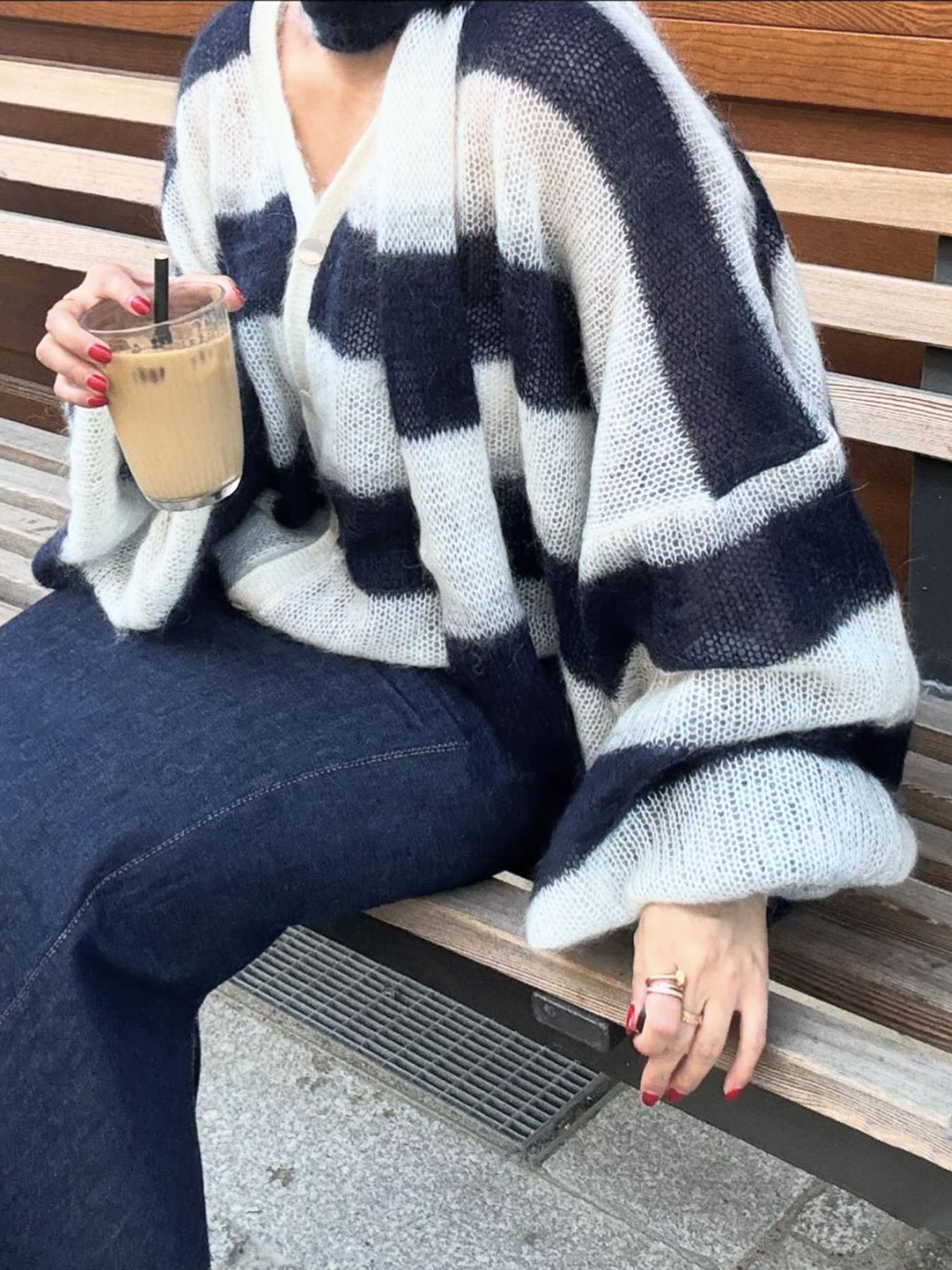 Christel Loose Striped Cardigan
