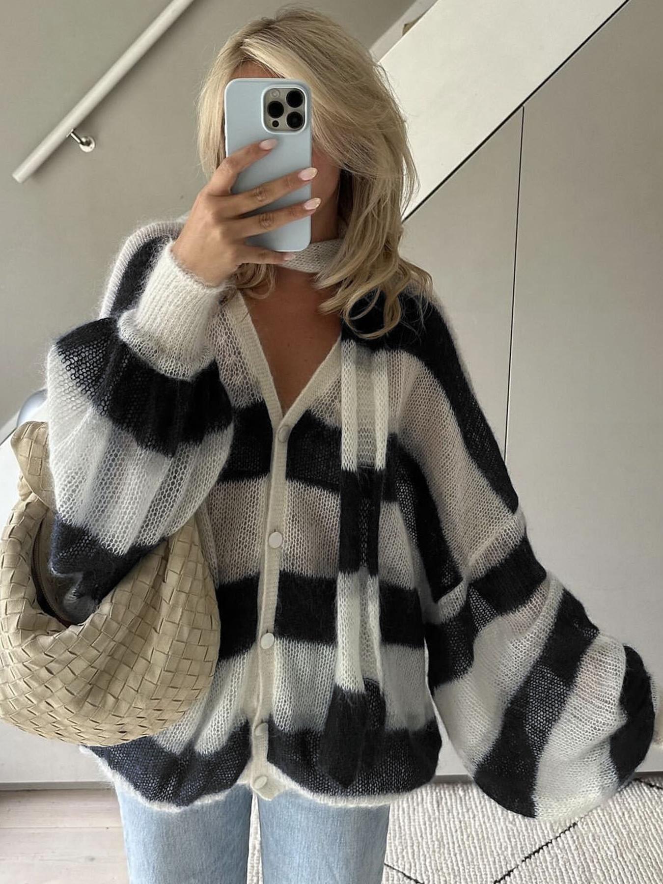 Christel Loose Striped Cardigan