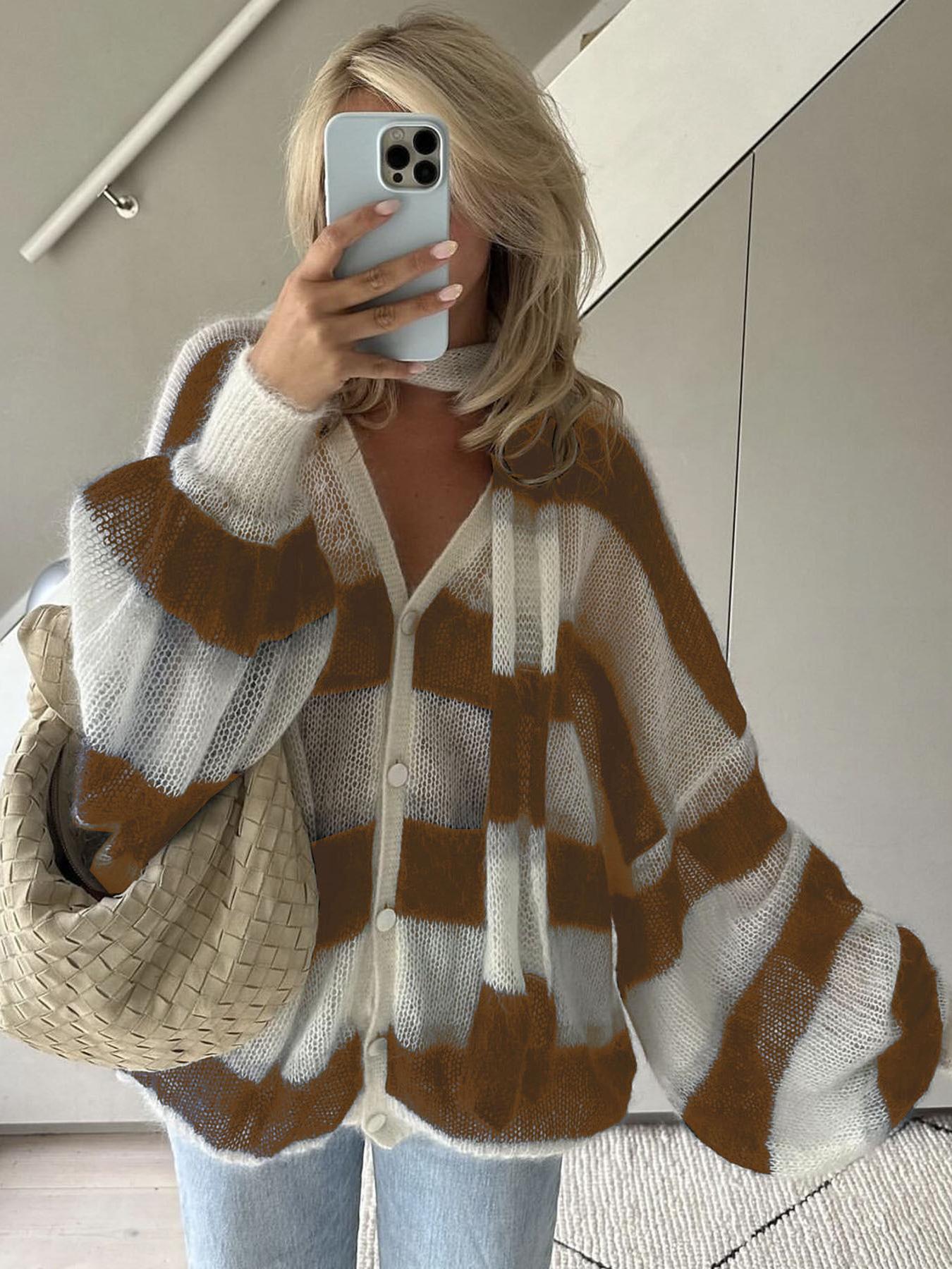 Christel Loose Striped Cardigan