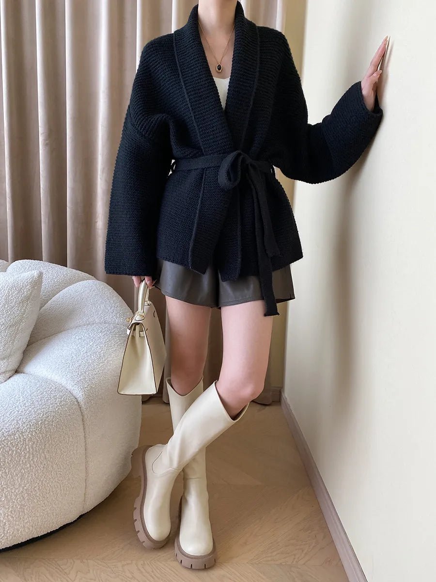 Abigail Belted Knit Cardigan