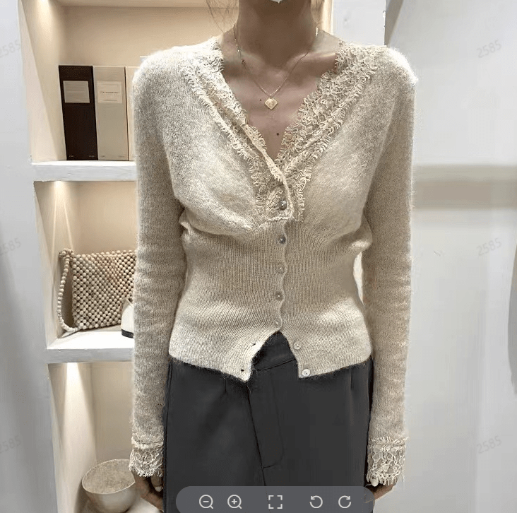 Aurelie Knitted Lace Cardigan