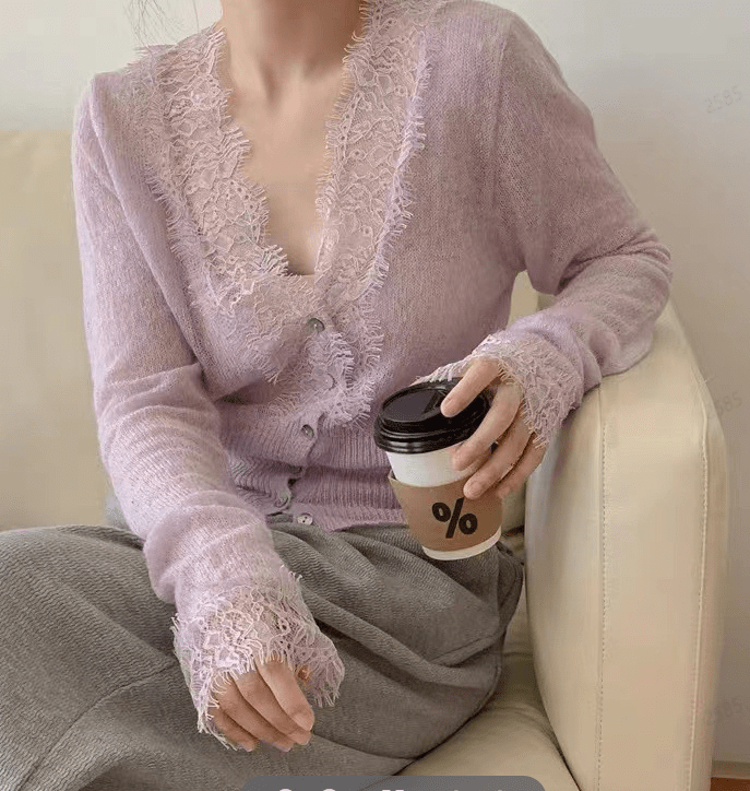 Aurelie Knitted Lace Cardigan