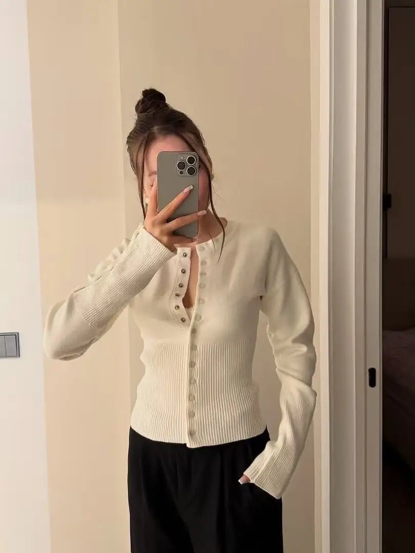 Catherine Buttoned Slim Cardigan