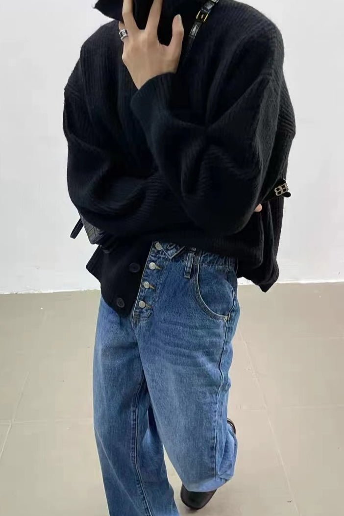 Donna Ribbed Funnel Neck Cardigan