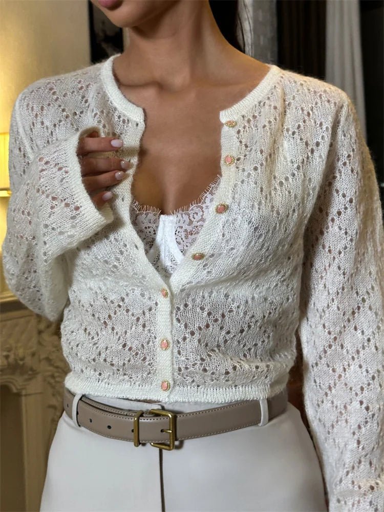 Beverly Hollow Cropped Cardigan