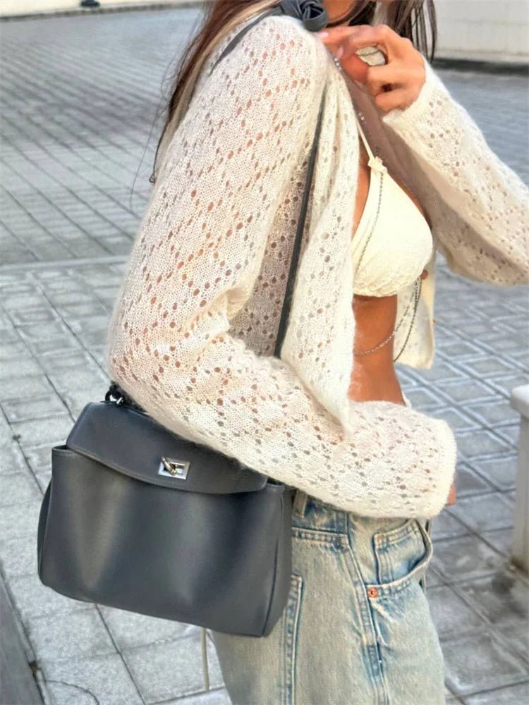 Beverly Hollow Cropped Cardigan