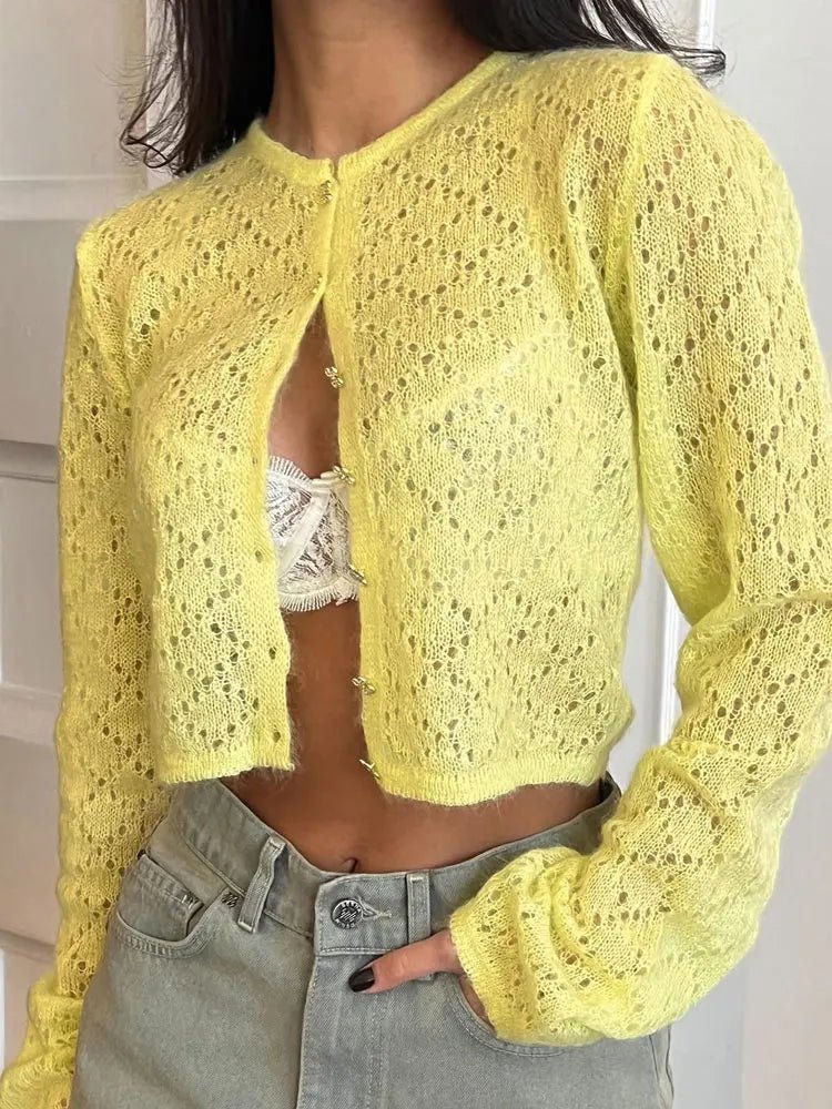 Beverly Hollow Cropped Cardigan