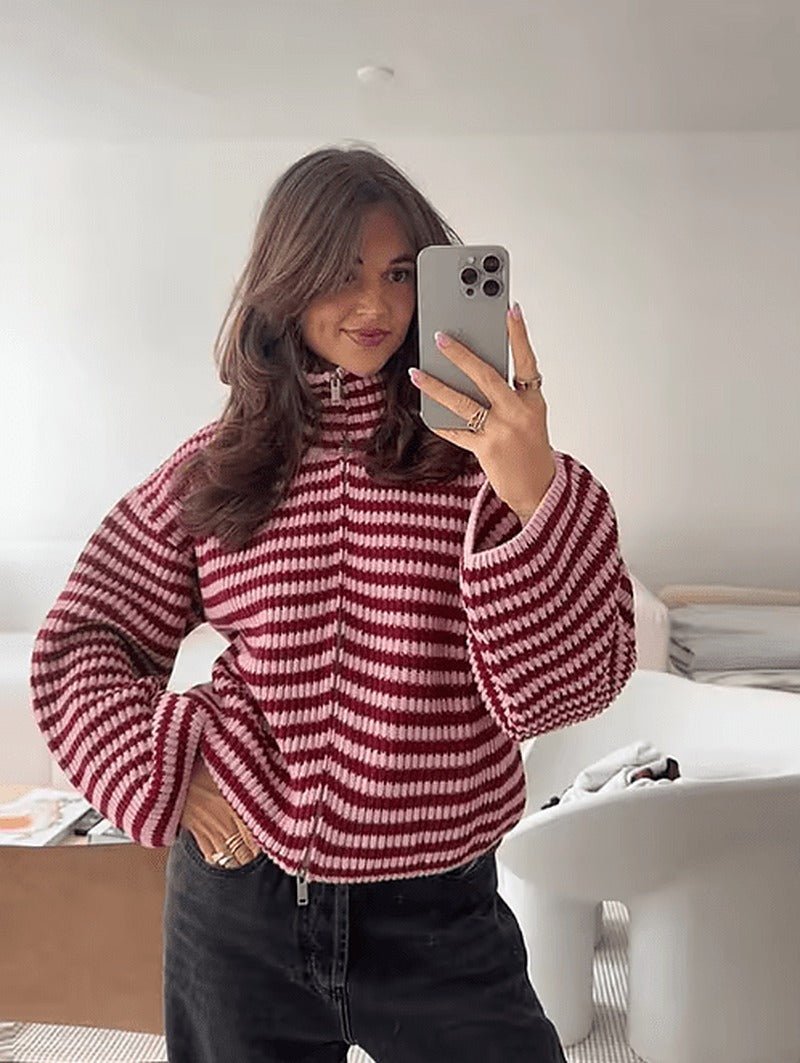 Simona Knit Zip Sweater