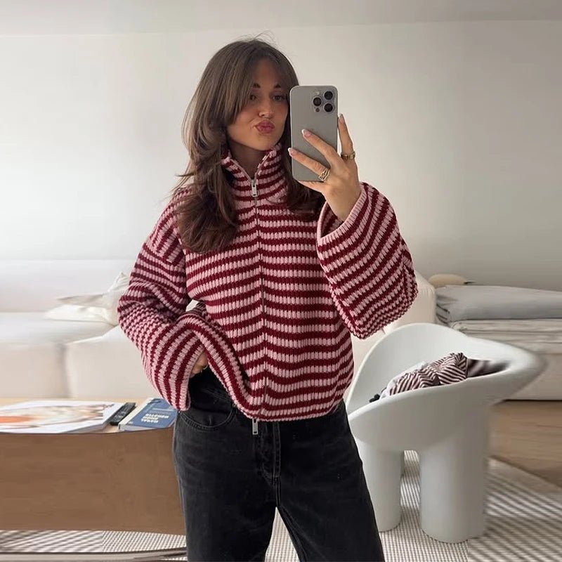 Simona Knit Zip Sweater