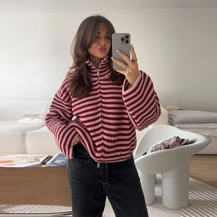 Simona Knit Zip Sweater