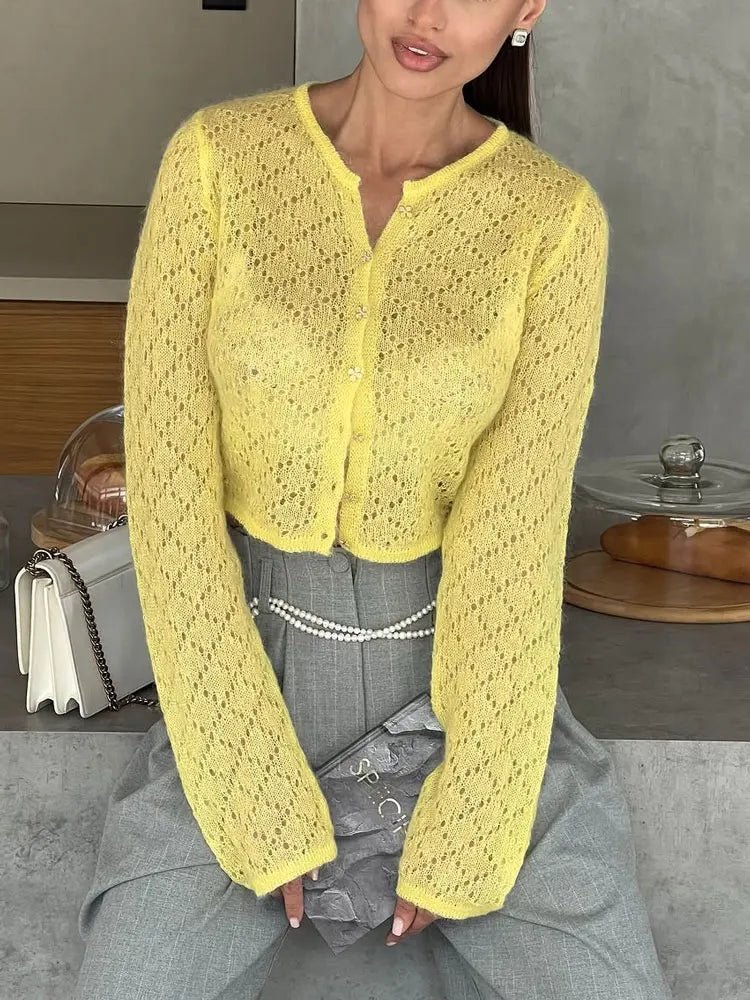 Tessa Sheer Cropped Cardigan
