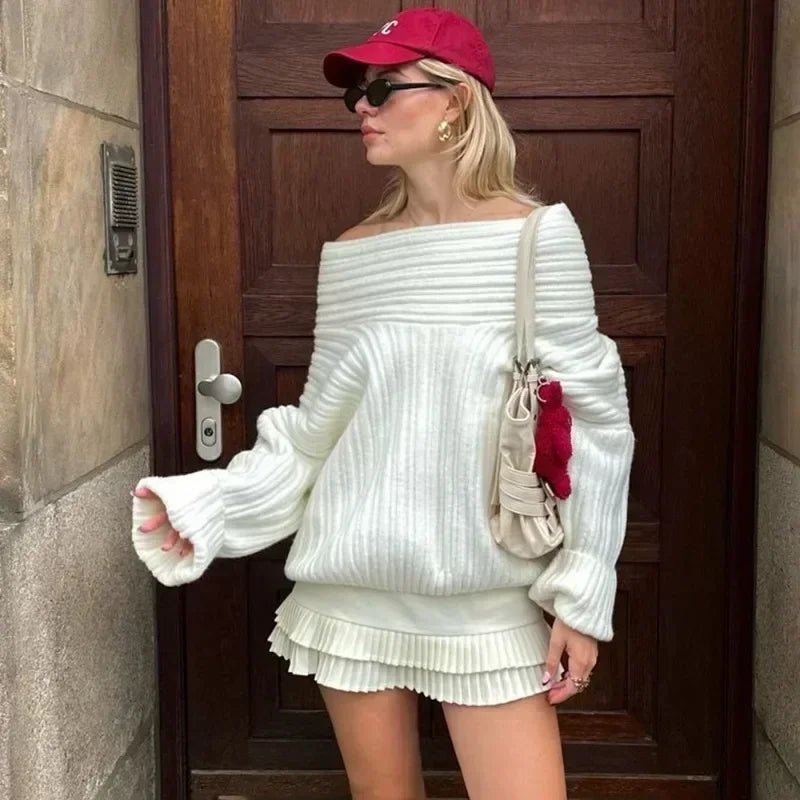 Aelwen Off-Shoulder Knit Sweater