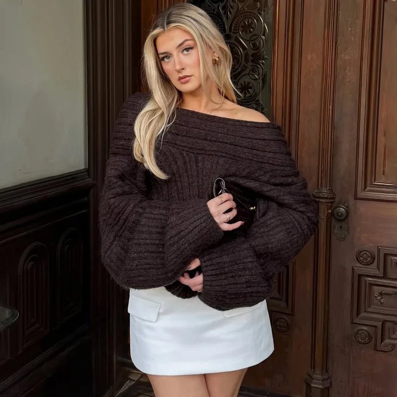 Aelwen Off-Shoulder Knit Sweater