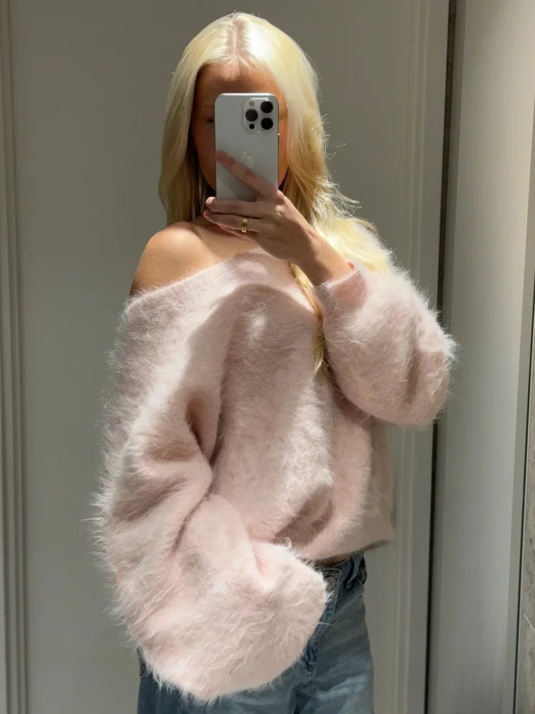 Meryl Off-Shoulder Soft Knit Sweater