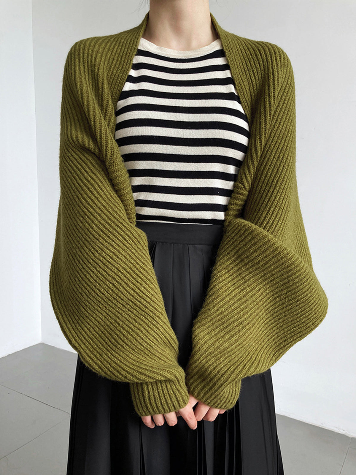 Women's Wool Knit Bolero Shrug Cardigan Sweater Crop Top Jumper