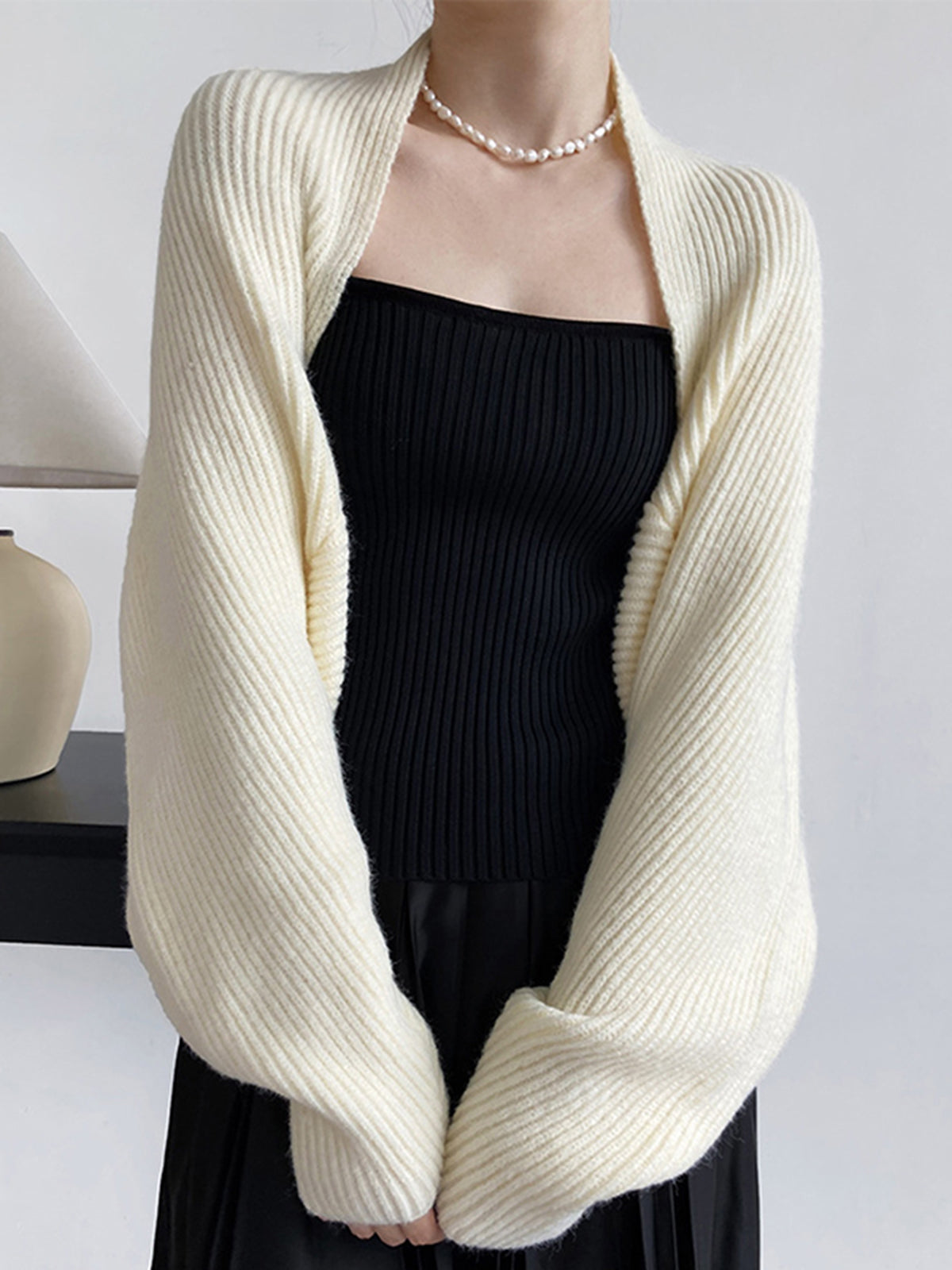 Women's Wool Knit Bolero Shrug Cardigan Sweater Crop Top Jumper