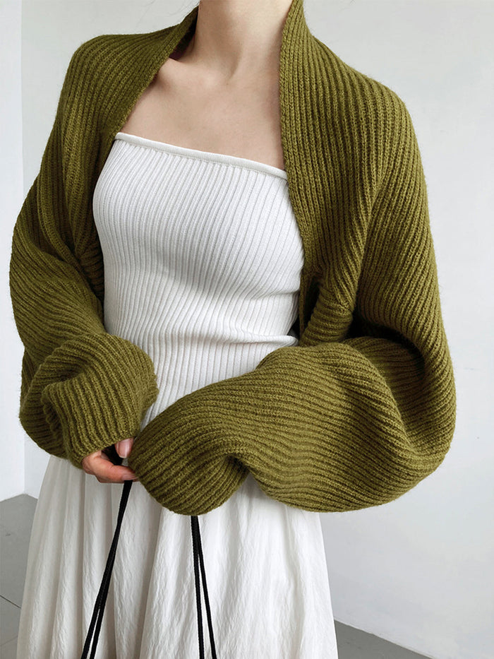 Women's Wool Knit Bolero Shrug Cardigan Sweater Crop Top Jumper