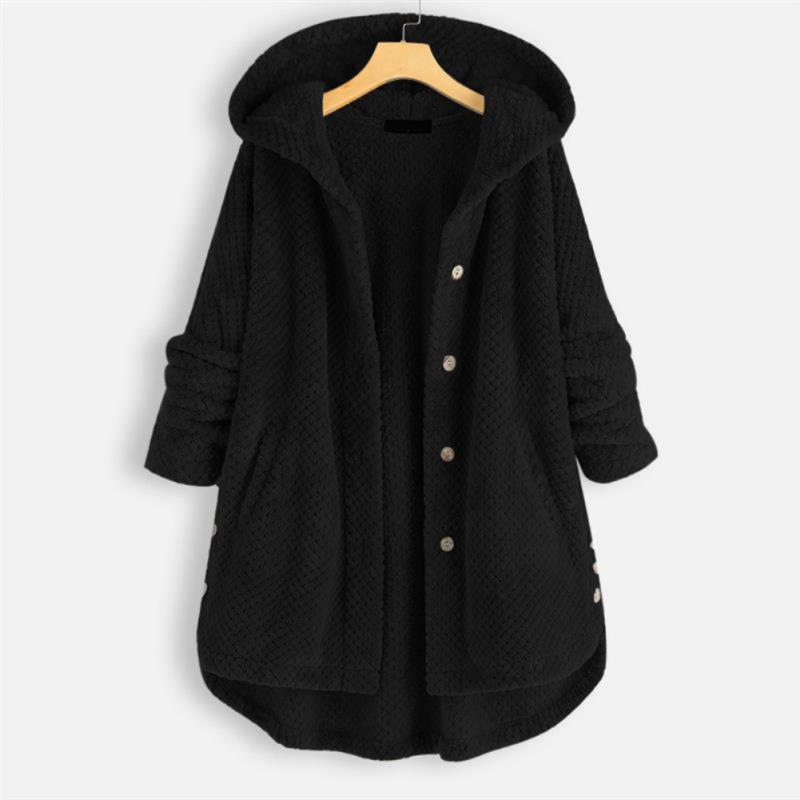 Women's Oversized Plush Fleece Hooded Cardigan Coat
