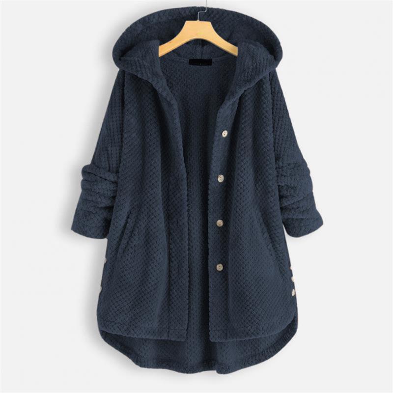 Women's Oversized Plush Fleece Hooded Cardigan Coat