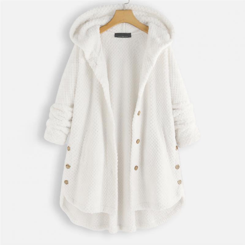 Women's Oversized Plush Fleece Hooded Cardigan Coat