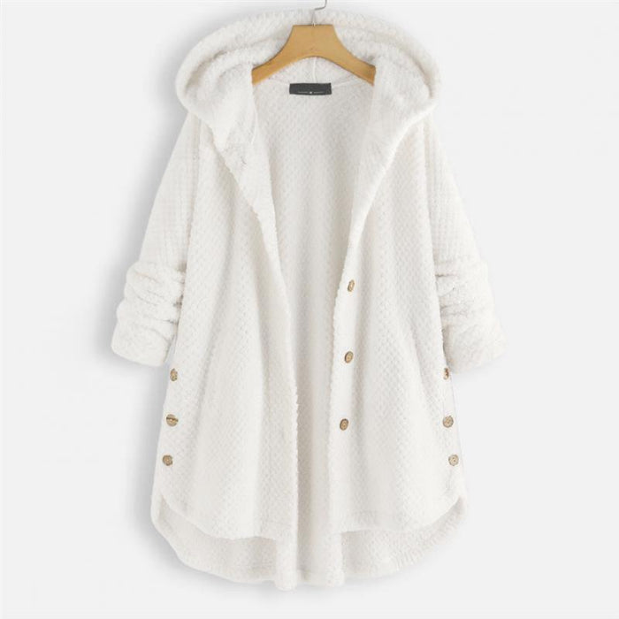 Women's Oversized Plush Fleece Hooded Cardigan Coat